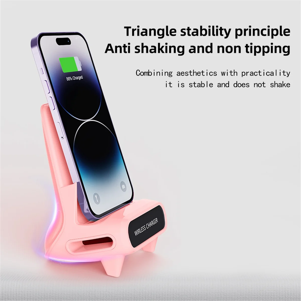 15W Fast Wireless Charger Stand Pad Desktop For PHONE Holder Bracket Charging Station Dock Mount For Mobile White-AB01 Good Vibrations
