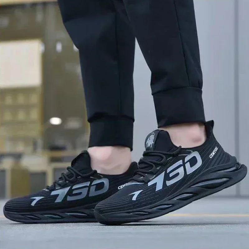 Summer men's casual versatile shoes, fashionable sports shoes, breathable running shoes, outdoor walking training tennis shoes Good Vibrations