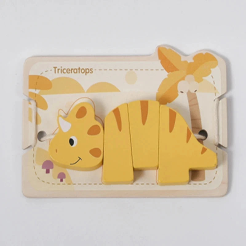 Wooden Animal Threading Toy Baby Finger Fine Sports Toy Cartoon Dinosaur Puzzle Kid Montessori Educational Toy Gift For Children Good Vibrations