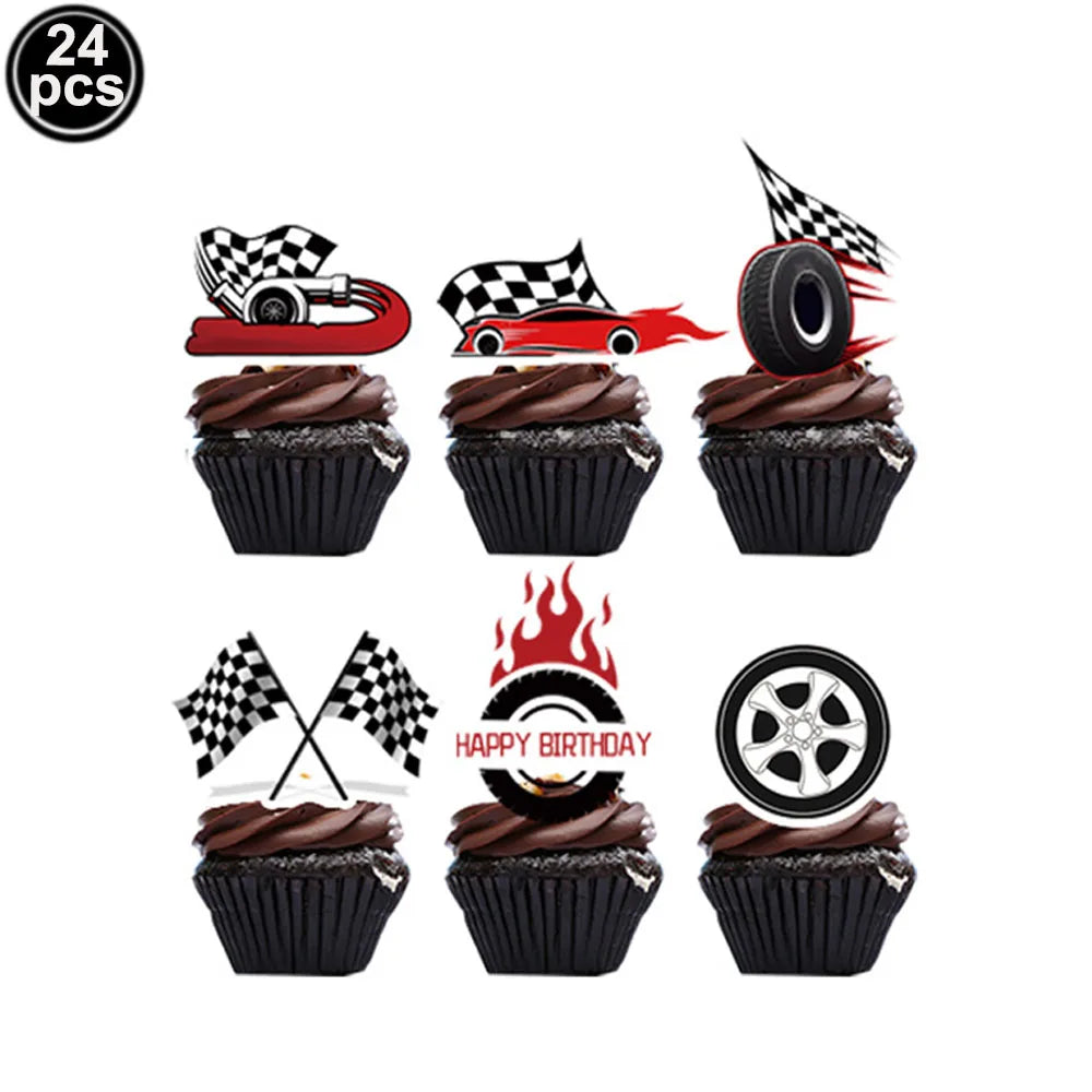 Race Car Party Tableware Plates Napkins Cup Two Fast Birthday Party Supplies Boys Racing Themed Two Years Old Party Decorations Good Vibrations