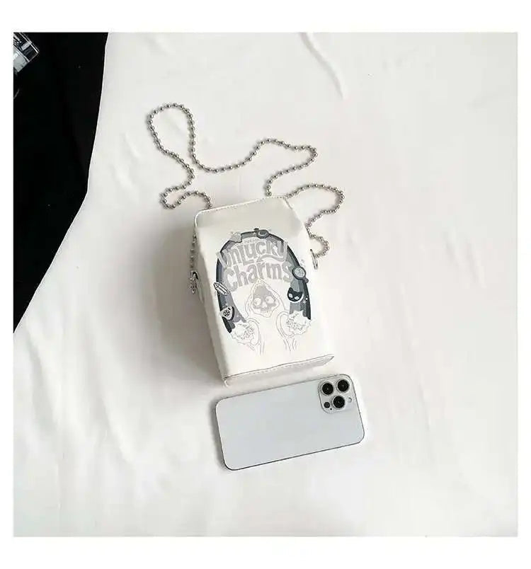 Printed Graffiti Small Square Bag Fashion Cool Crossbody Bag Funny Box Shoulder Bag For Girls Good Vibrations