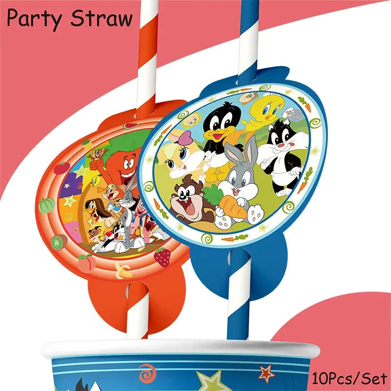 Disney Theme Birthday Party banner Decorations Paper Cup Plate Straw Baby Shower Kids Birthday Party Supplies Good Vibrations
