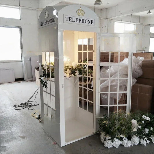 Wedding London Classic 1.8m/2m/2mhite Phone Booth Flower Phone Booth Metal Pink Phone Booth London Classic Phone Booth for Sale Good Vibrations