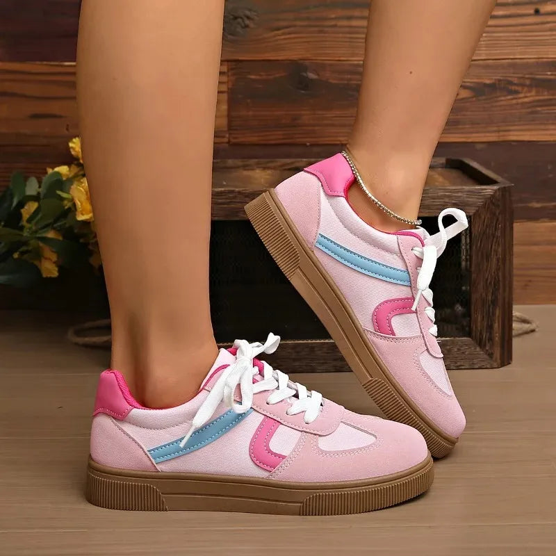 Women's Sneakers New Style Popular Genuine Leather Ladies Moral Training Shoes Casual Spring Flat Shoes Women Zapatos Mujer Good Vibrations