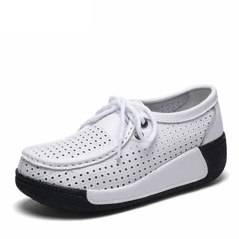 BEYARNENew Winter Shoes Genuine Leather Womens Flat Platform Shoes Casual Womens Loafers Plush Womens Slip-on Sneakers for Women Good Vibrations
