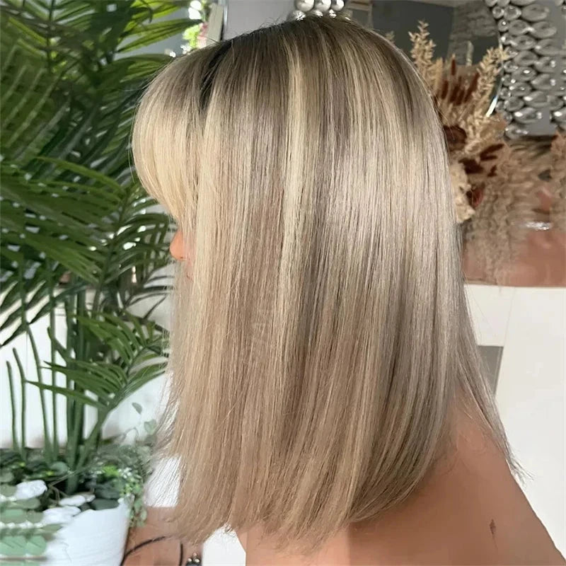 Brown Blonde Highlights Bob Lace Front Wigs Futura Synthetic High Heat Lace Front Wigs for Women Daily Cosplay Halloween costume Good Vibrations