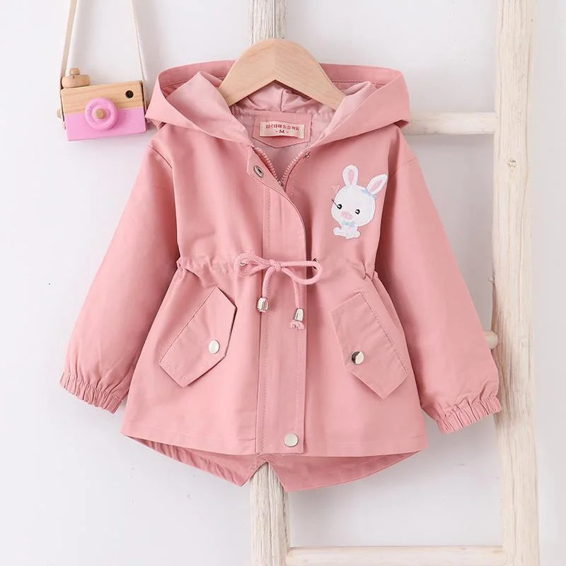Girls Windbreaker Jacket Autumn Long Sleeve Fashion Lace Trench Coats Children Solid Outerwear Girl Toddler Costume For 1-7Years Good Vibrations