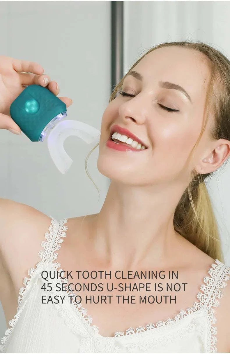 Electric Toothbrush for Adult Automatic USB Charge U-Shaped Toothbrush 360 Degrees Intelligent Rechargeable Toothbrus Good Vibrations
