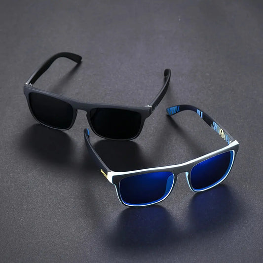 2pcs Square Polarized Sunglasses Anti Glare Sun Shades For Summer Party Vacation Travel Driving Fishing Good Vibrations