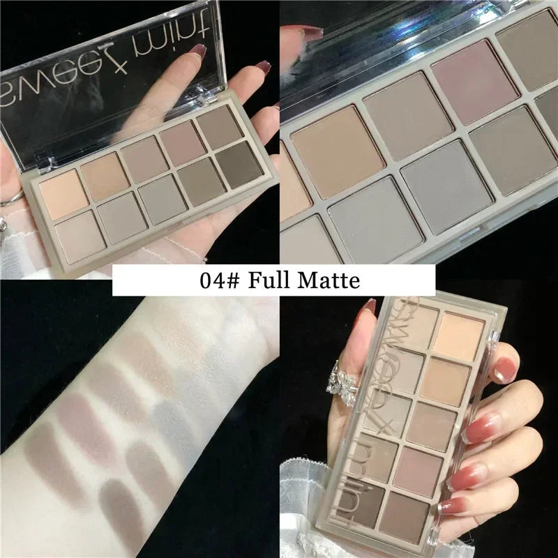 10 Colors Eye Shadow Palette Glitter Pearly Eyeshadow Nude Shiny Long Lasting Waterproof Charming Eyes Make Up Palette Cosmetics Good Vibrations