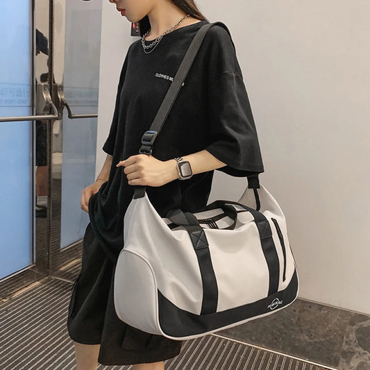 1PCS Gym Duffle Bag with Shoe & Wet Compartments, Multiple Pockets, Adjustable Shoulder Strap for Sports, Travel,Fitness,Workout Good Vibrations