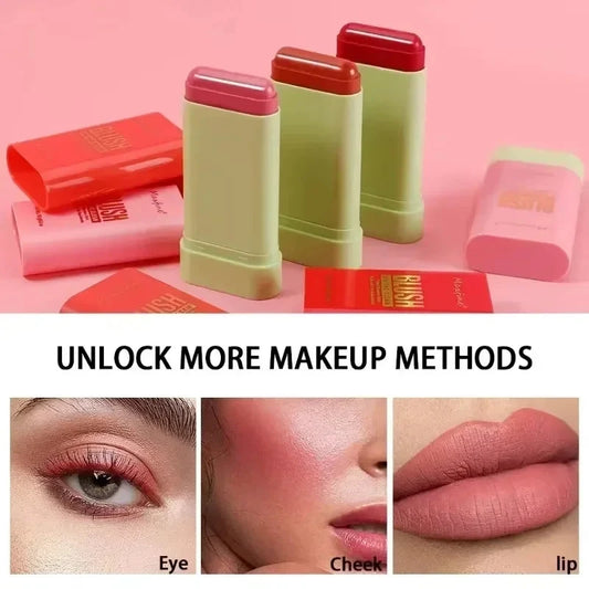 Cheek 3-in-1 Lip Tinted Moistured Blush Stick Silky Brighten Blush Cream Blusher Cosmetics Tubes Matte Contour Cosmetics New Good Vibrations