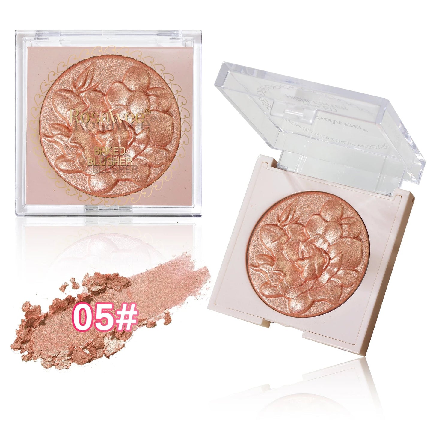 Pearlescent Shimmer Blush Powder, Single-color Blush, Fine Powder, Improves Skin Tone, Blush Without Flying Powder Good Vibrations