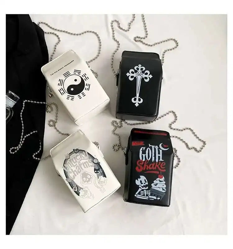 Printed Graffiti Small Square Bag Fashion Cool Crossbody Bag Funny Box Shoulder Bag For Girls Good Vibrations