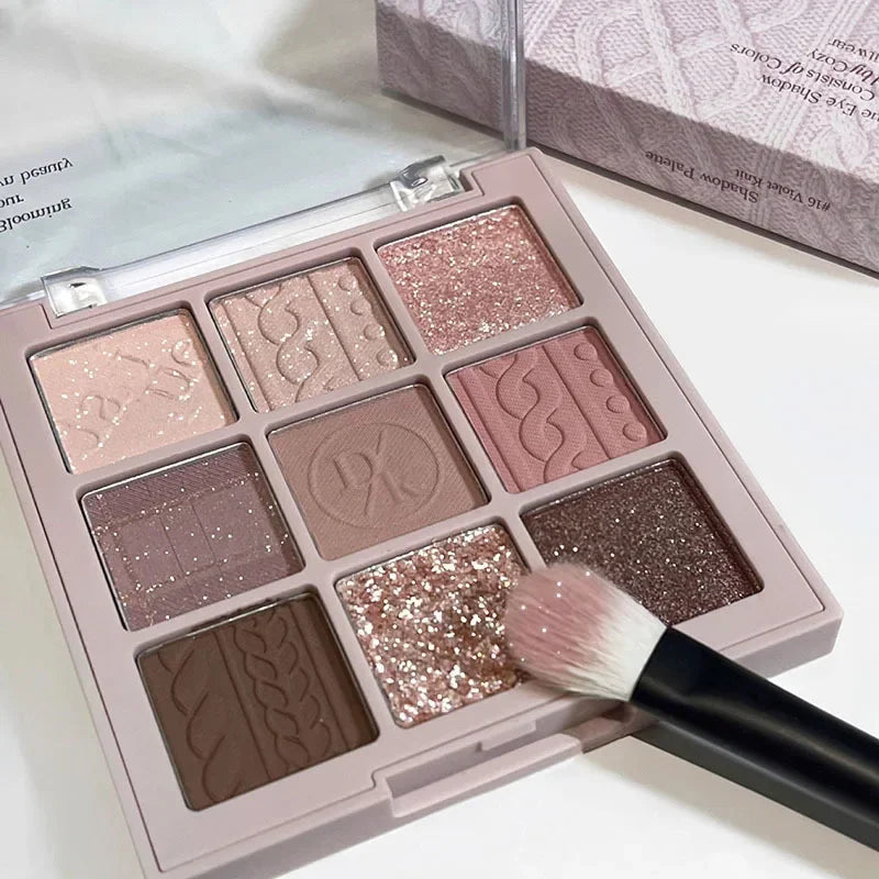 Dream Girl Eyeshadow Palette 9 Colors Snowflake Shimmer Matte Highlights Cool Tone Eye Shadow Korean Make-up Women Cosmetic Good Vibrations