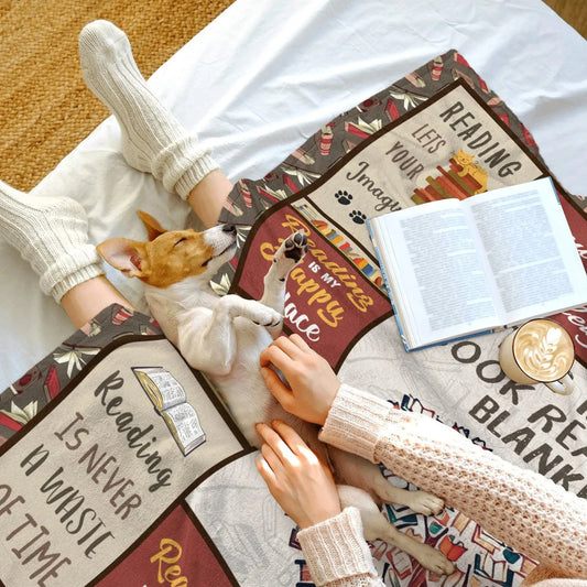 Gift for Book Lovers Printed Blanket for Sofa Bed Travel Camping Living Room Office Conditioning Blanket for All Seasons Gifts Good Vibrations