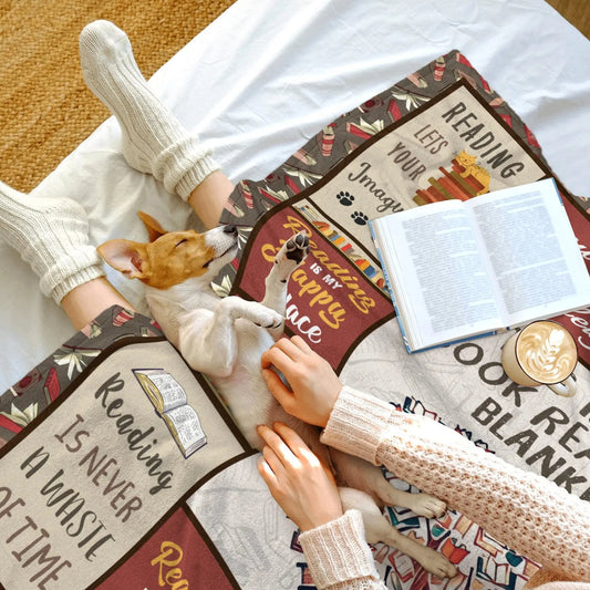 Gift for Book Lovers Printed Blanket for Sofa Bed Travel Camping Living Room Office Conditioning Blanket for All Seasons Gifts Good Vibrations