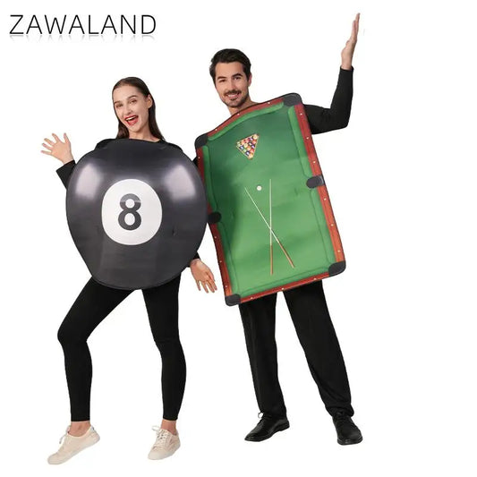 Zawaland 2pcs/set Couple Table Tennis Party Costume Funny Cosplay Jumpsuit Carnival Holiday Clothes Performance Disguise Outfit Good Vibrations