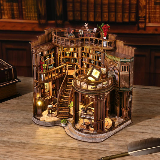 Book house assembly, architecture, book models, ornaments, miniature kits, DIY handmade toy sets, bedroom and room decorations, Good Vibrations