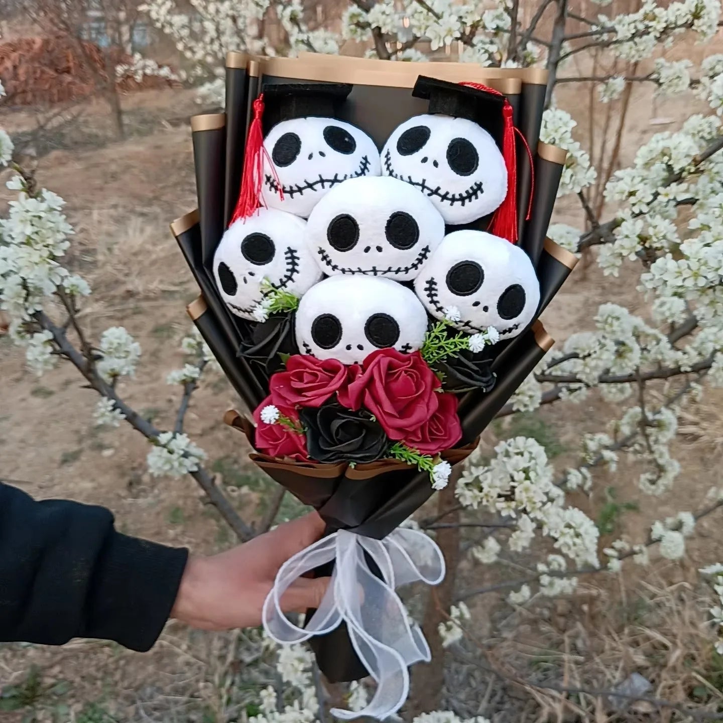 Movie The Nightmare Before Christmas Jack Skellington Creativity Bouquet Funny Skull Birthday Valentine'S Halloween Gifts Good Vibrations