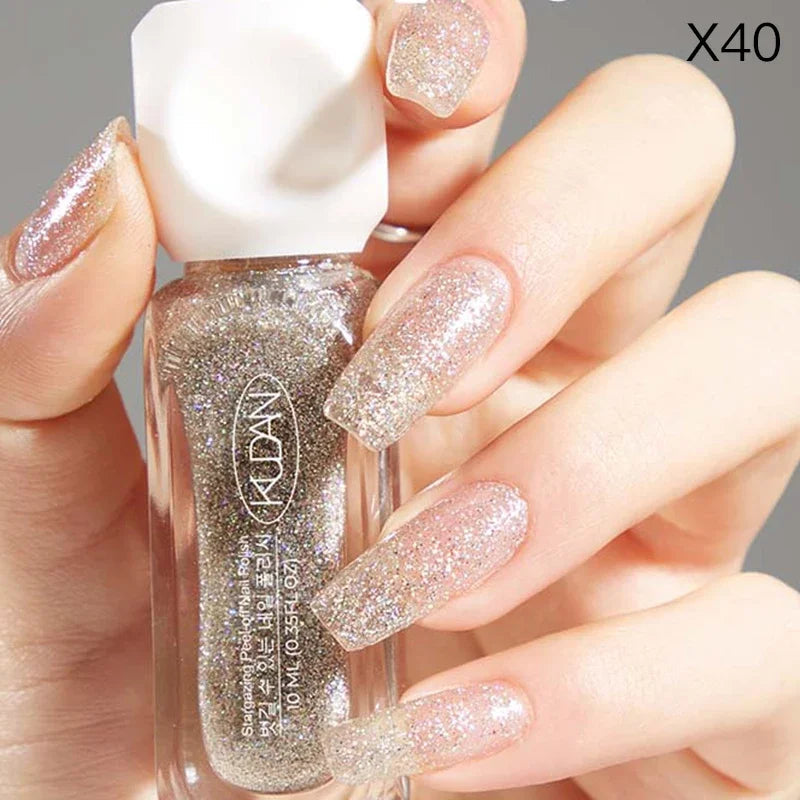 10ml Peel Off Water-Based Starry Nail Polish Fast Drying Long-Lasting Healthy And Brightening Effect No Need Lamp Cure Good Vibrations