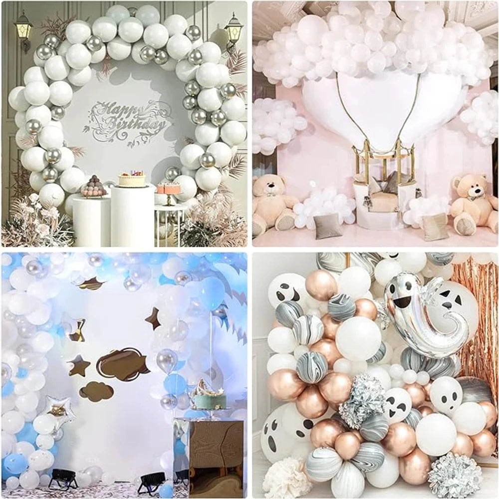 75pcs White Wedding Decor Balloon Garland White Wedding Anniversary Latex Balloons Arch Kit Valentine's Day Birde Shower Globos Good Vibrations