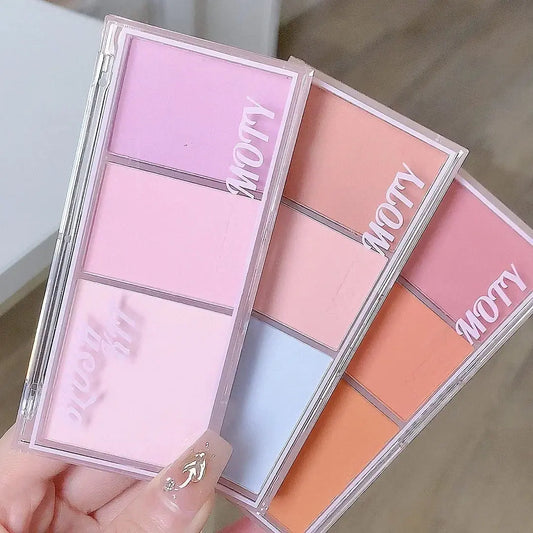 Pink Series 3 Colors Blush Makeup Palette Mashed Potato Texture Matte Cheek Tint Contour Shadow Blusher Cosmetics Rouge Powder Good Vibrations