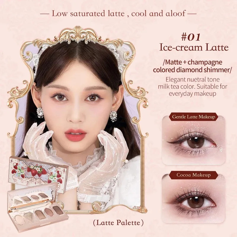 Flower Knows Moonlight Mermaid Eyeshadow Delicate Matte Glow Shimmer Chameleon Waterproof 5 Color Glitter Eye Shadow Palette Good Vibrations