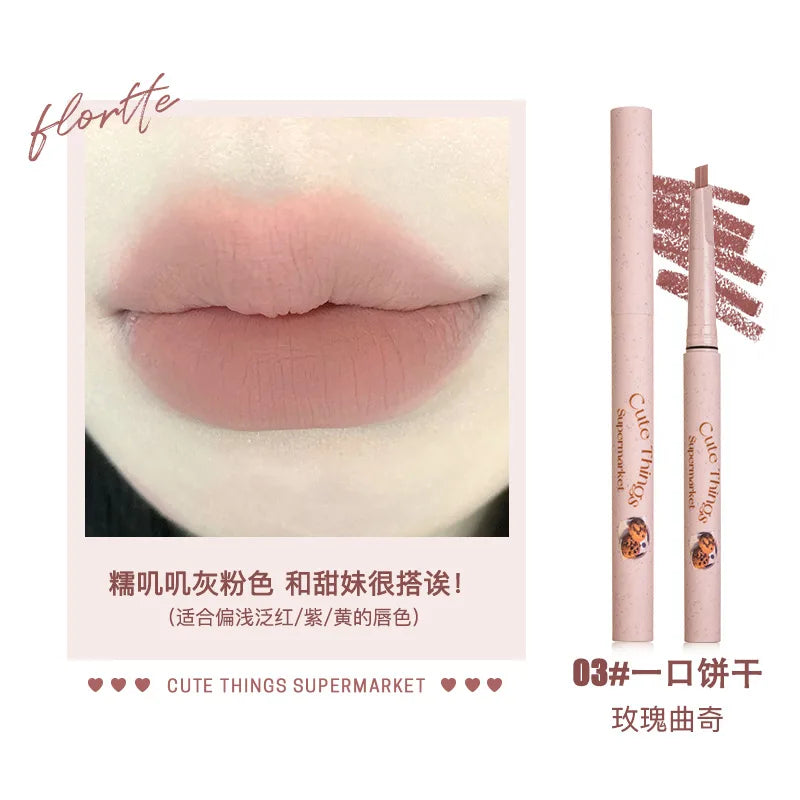 FLORTTE Lip Liner Pencil Matte Lipstick Long Lasting,Smooth Application Mechanical Lip Liners Pencil Good Vibrations