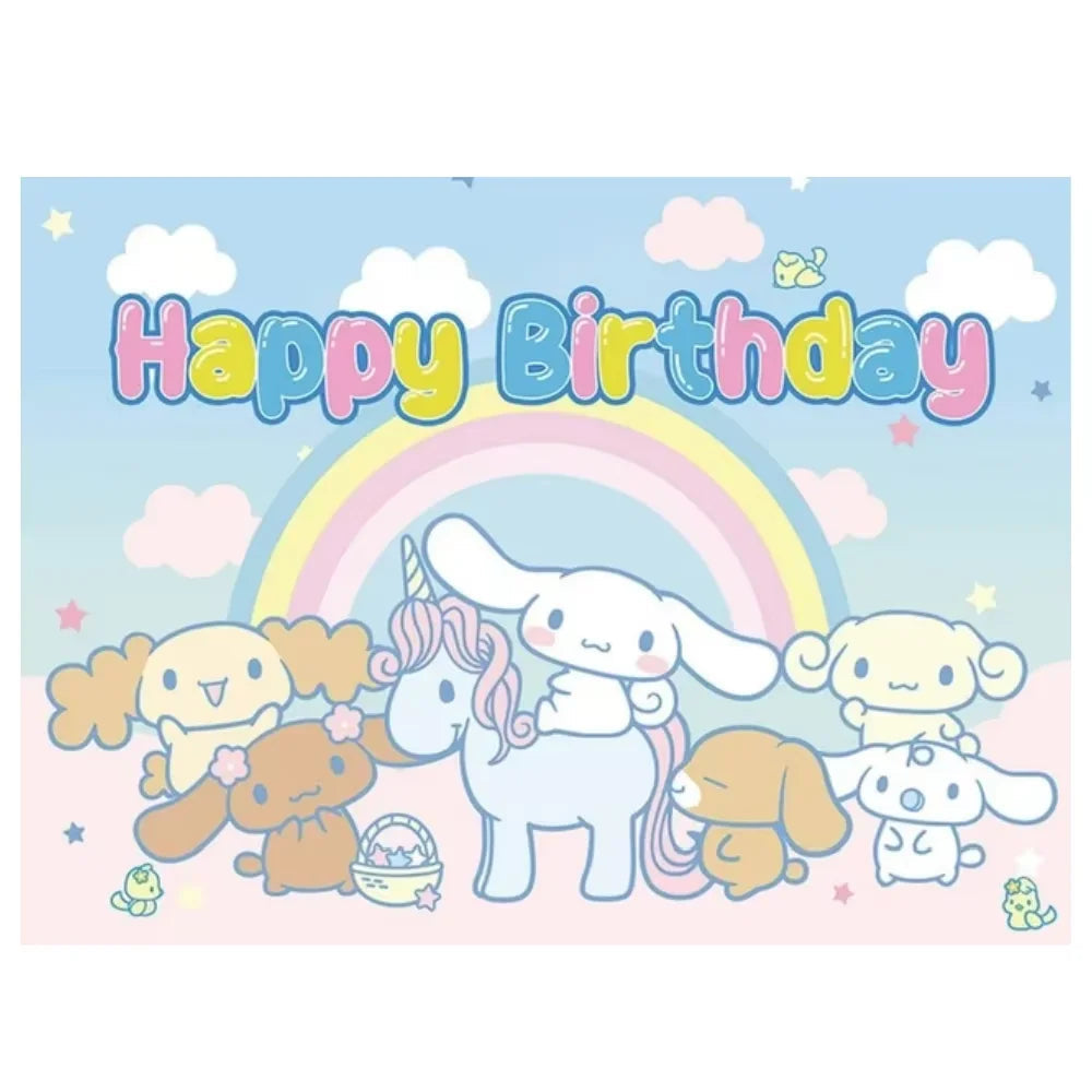Cinnamorolls Birthday Party Decoration Tableware Set Balloons Cup Plate Banner for Kids Party Favors Baby Shower Supplies Good Vibrations