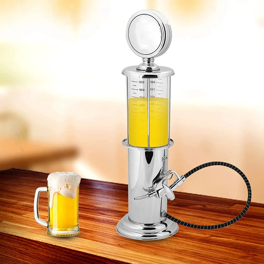 Gas Pump Dispenser for Drinks, Gas Pump Whiskey Wine Decanter, Single/Double Gun Beer Dispenser, Beverage Whiskey Decanter Tower Good Vibrations Adult Super Store