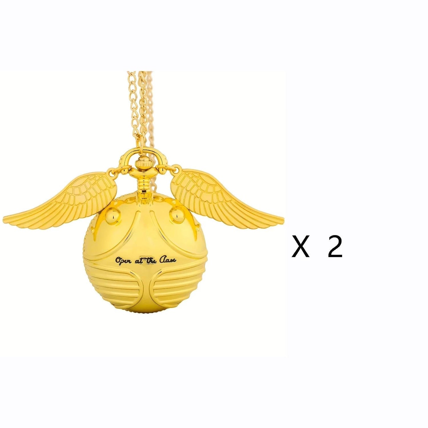 large small Golden Snitch spherical quartz pocket watch angel wing necklace pendant pocket watch Good Vibrations