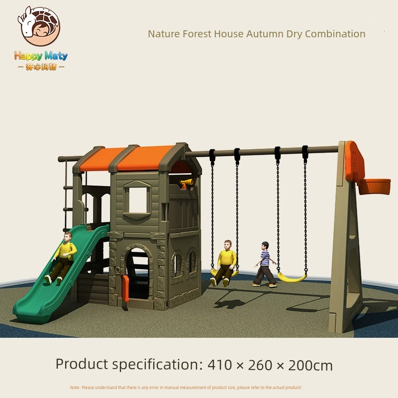 Kindergarten Outdoor Multi-Functional Game House Small House Children Play House Slide Combination Mushroom House Amusement Park Good Vibrations