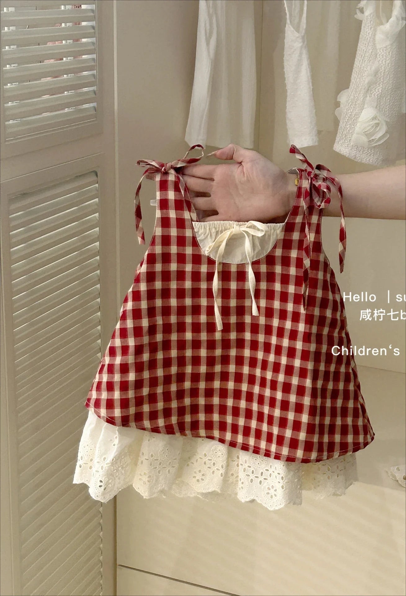 2025 Summer Girls Casual Dresses Children's Clothing Girls' Red Dress Summer Girls' Dresses Baby Vest Skirt Good Vibrations