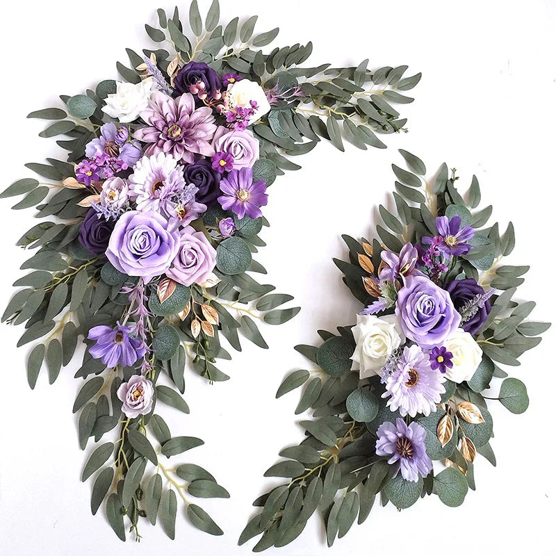 Yannew Burnt Orange Rustic Wedding Arch Flowers White Swag Drape Kit for Wedding Ceremony Reception Backdrop Floral Decoration Good Vibrations