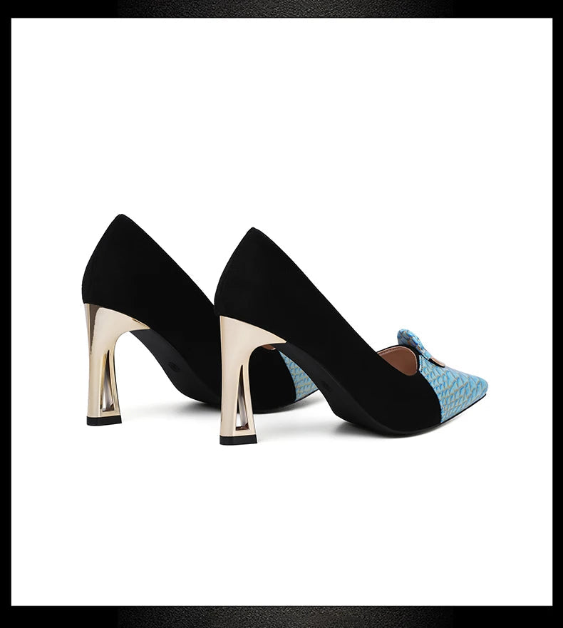 Sexy Fashion Style Women's Heeled Shoes Pointed Tip High Heels One Kick Retro Women Shoes Suede 2025 New Spring Zapatos De Mujer Good Vibrations