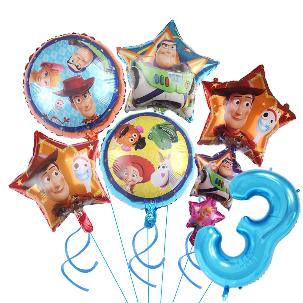 Toy Story Decoration Kids Party Favors Plates Children Girls Birthday Blue Sky White Clouds Balloons Party Supplies Baby Shower Good Vibrations