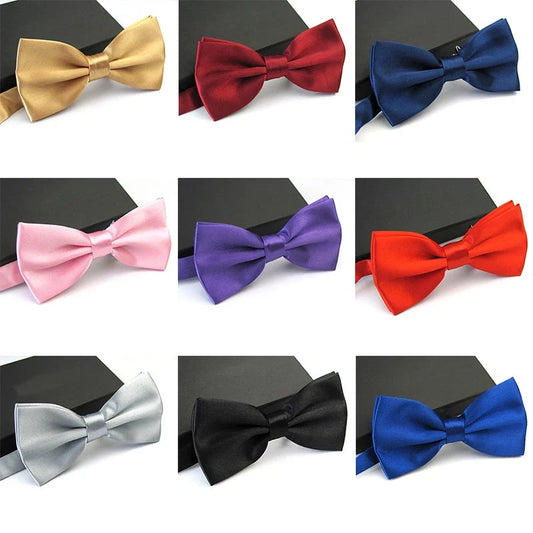 Mens Adult Bowtie Classic Fashion Wedding Party Formal Satin Gift Plaids Multicolor Adjust Neck Bow Tie Clip-On Good Vibrations