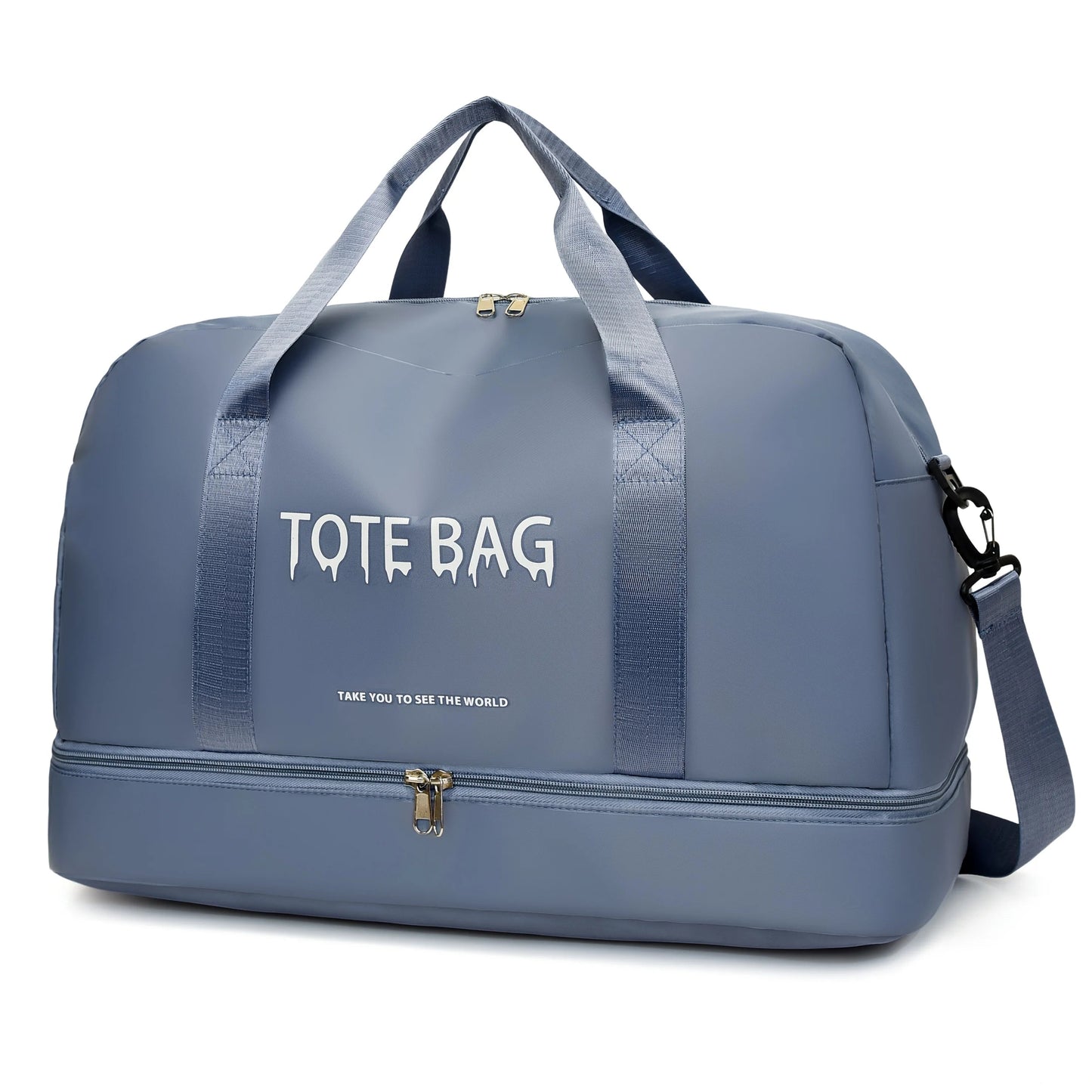 Multifunctional Large-Capacity Travel Duffle Bag with Adjustable Shoulder Strap, Gym Bag for Sports, Vacations & Business Trips Good Vibrations