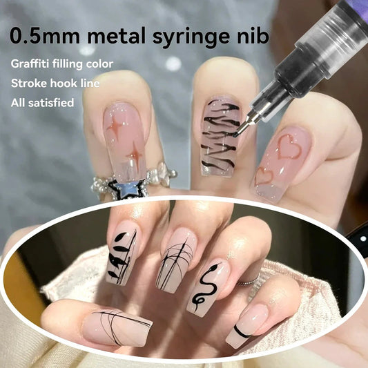12 Color Nail Art Graffiti Pen Set Nail Marker Drawing Acrylic Paint Pens Waterproof Nail Painting Manicure Extra Fine 0.5mm Good Vibrations