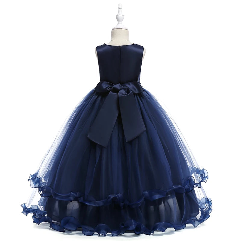 Elegant Bridesmaids Flower Party Girls Dress Embroidery Birthday Wedding Princess Dresses For Girls School Evening Prom Costumes Good Vibrations