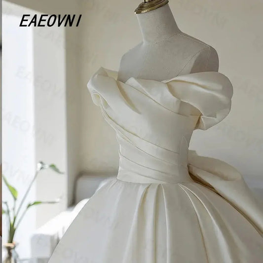 2025 Newest Luxury Niche Design Satin Off The Shoulder Bridal DressHigh-Grade Fabrics Perfect Luxury Court Train Vestidosdenovia Good Vibrations