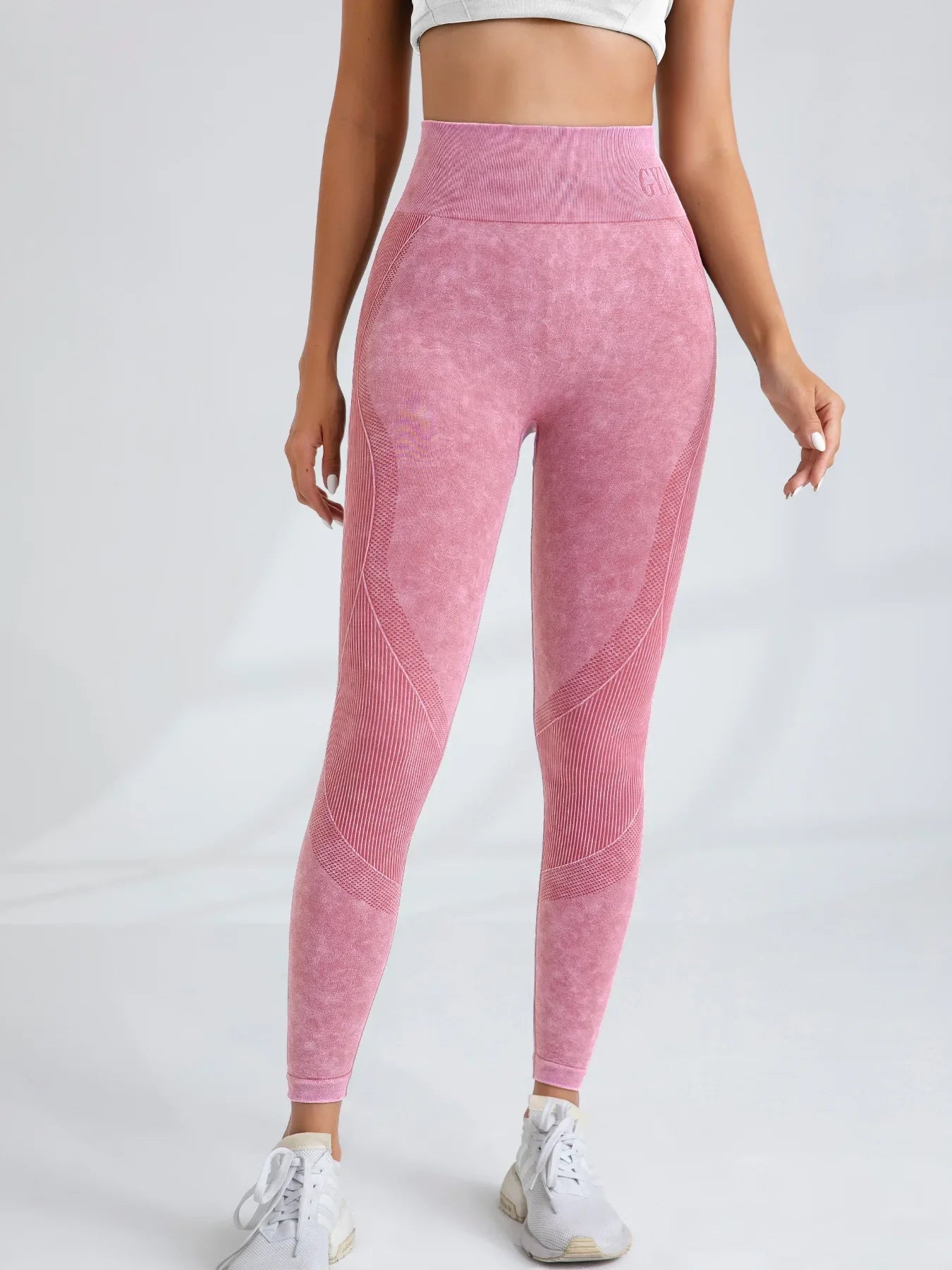 Women Seamless Gym High Waist Yoga Pants Hip Lifting Outdoor Sports Tight Waist Letter Sand Washed Pants Exercise Yoga Leggings Good Vibrations