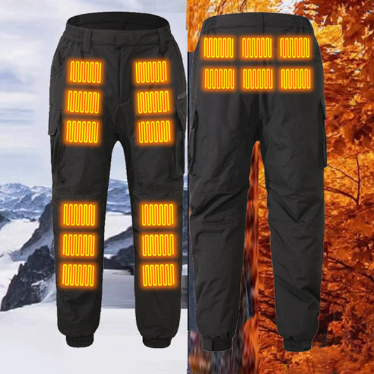 18 Heated Pants Men Women USB Electric Heating Trousers Thickened Warming Heating Leggings Camping Thermal Heated Clothes Good Vibrations