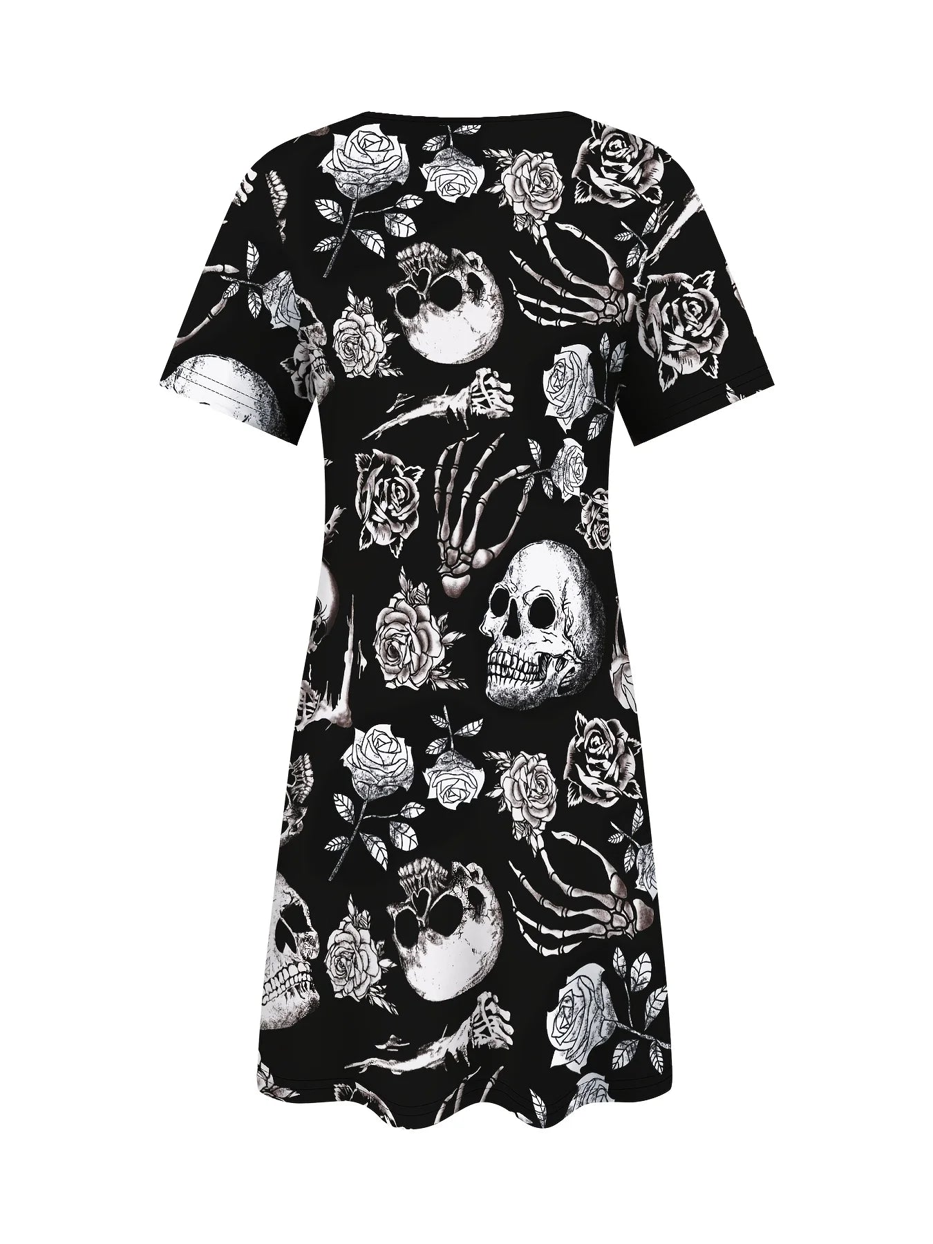 Women's Halloween Costume Gothic Skull Dress Dress for Halloween Day of the Dead Hip Hop Y2k Ladies Clothes Woman Clothing Tops Good Vibrations