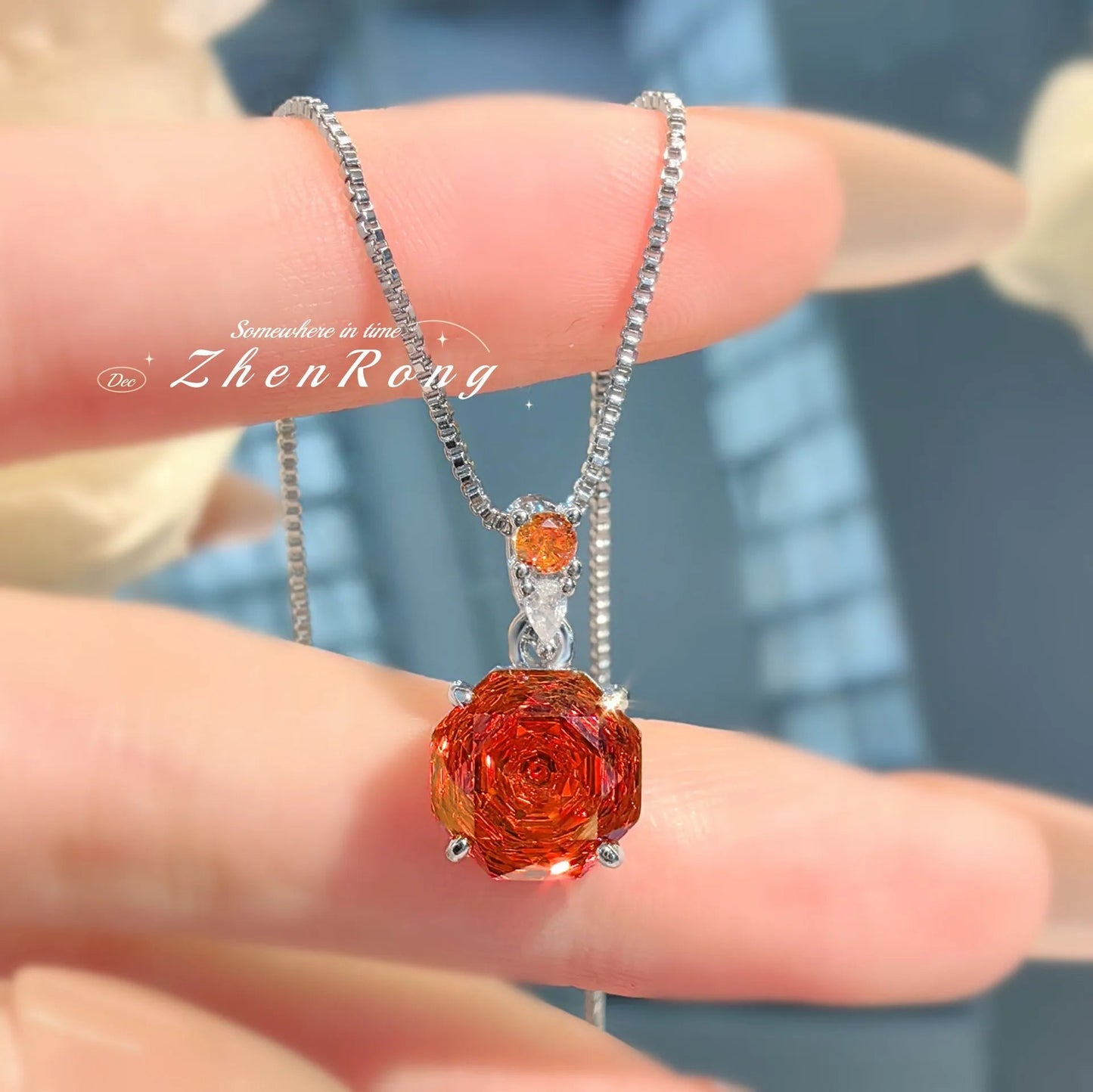 New Rose Cut Dream Color Zircon Crystal Pendant Necklaces Stud Earrings Rings For Women Fashion Luxury Female Jewelry Sets Good Vibrations Adult Super Store