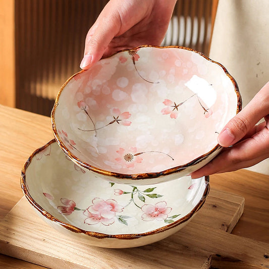 Ceramic Plates, Japanese Ddishes, Home Tableware, Creative Round Dishes, Dinner Plates, High-quality Deep Plates Good Vibrations