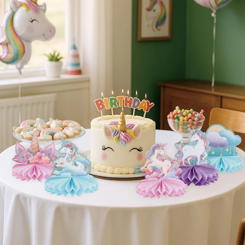 Rainbow Unicorn Honeycomb Ornament Set Rainbow Unicorn Birthday Party Decoration Kids Baby Shower Birthday Party Supplies Good Vibrations