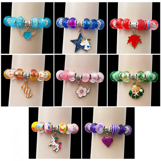 Charm Bracelet Making Kit for Girls Kids Jewelry Making Kit DIY Charm Bracelet Necklace Kit for Crafts Birthday Easter Gifts Good Vibrations