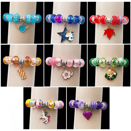Charm Bracelet Making Kit for Girls Kids Jewelry Making Kit DIY Charm Bracelet Necklace Kit for Crafts Birthday Easter Gifts Good Vibrations